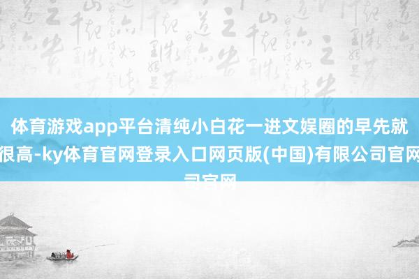 体育游戏app平台清纯小白花一进文娱圈的早先就很高-ky体育