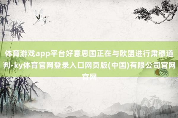 体育游戏app平台好意思国正在与欧盟进行肃穆道判-ky体育官