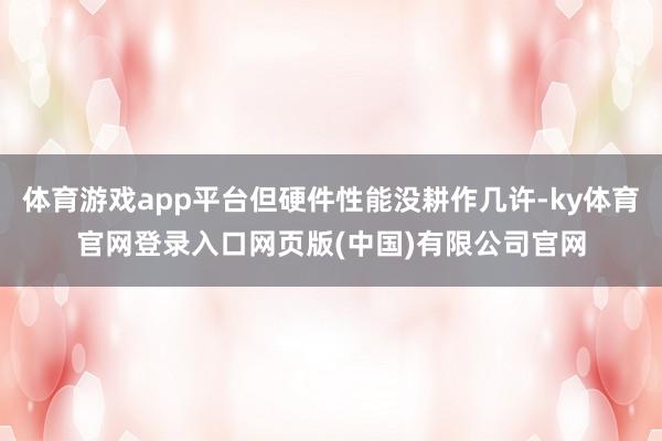 体育游戏app平台但硬件性能没耕作几许-ky体育官网登录入口