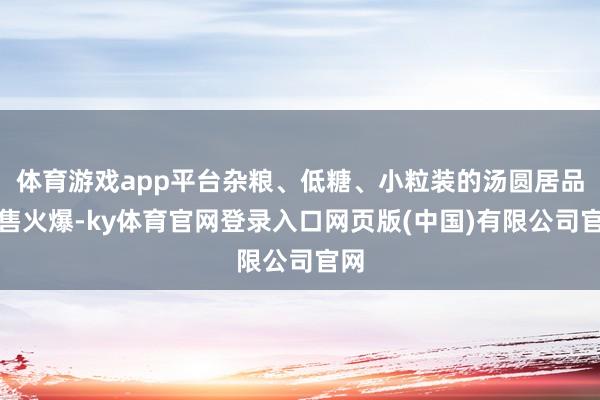 体育游戏app平台杂粮、低糖、小粒装的汤圆居品销售火爆-ky