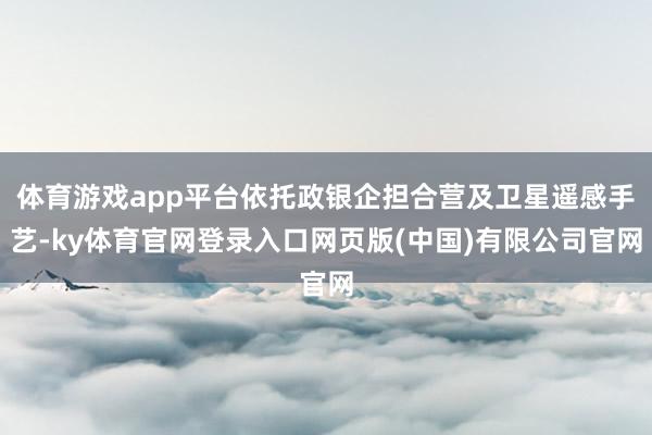体育游戏app平台依托政银企担合营及卫星遥感手艺-ky体育官网登录入口网页版(中国)有限公司官网