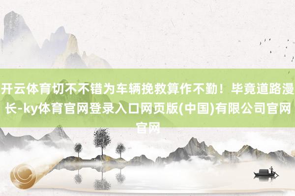 开云体育切不不错为车辆挽救算作不勤！毕竟道路漫长-ky体育官