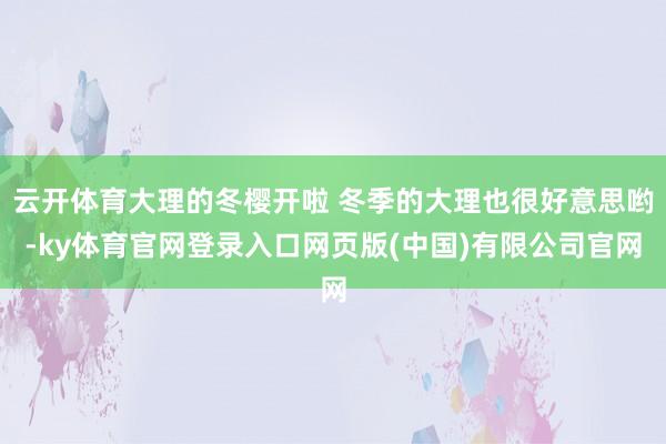 云开体育大理的冬樱开啦 冬季的大理也很好意思哟-ky体育官网