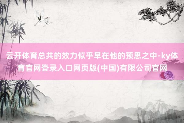 云开体育总共的效力似乎早在他的预思之中-ky体育官网登录入口