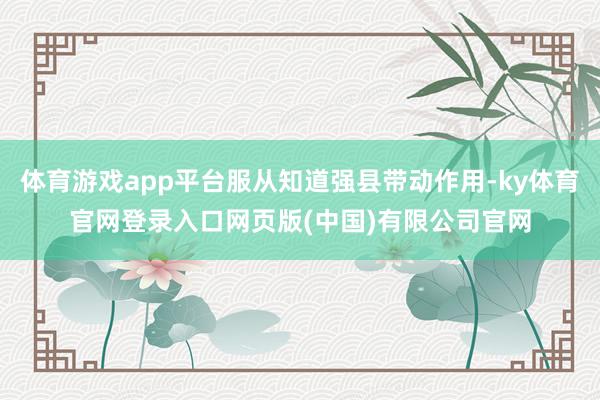 体育游戏app平台服从知道强县带动作用-ky体育官网登录入口