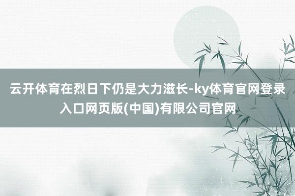云开体育在烈日下仍是大力滋长-ky体育官网登录入口网页版(中