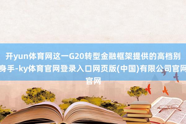 开yun体育网这一G20转型金融框架提供的高档别身手-ky体