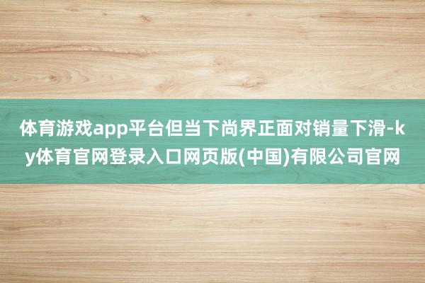 体育游戏app平台但当下尚界正面对销量下滑-ky体育官网登录
