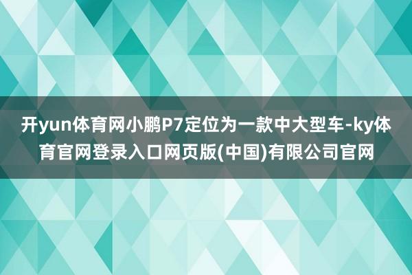 开yun体育网小鹏P7定位为一款中大型车-ky体育官网登录入